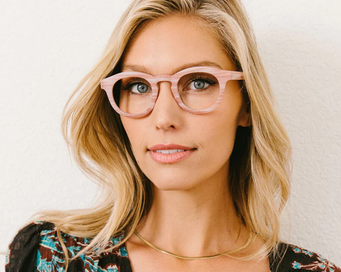 PEEPERS STARDUST BLUE LIGHT READERS - PINK HORN - A. Dodson's