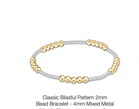 classic blissful pattern 2mm bead bracelet - 4mm mixed metal by enewton