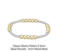 classic blissful pattern 2.5mm bead bracelet - 5mm mixed metal by enewton
