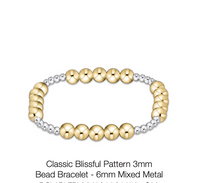 classic blissful pattern 3mm bead bracelet - 6mm mixed metal by enewton