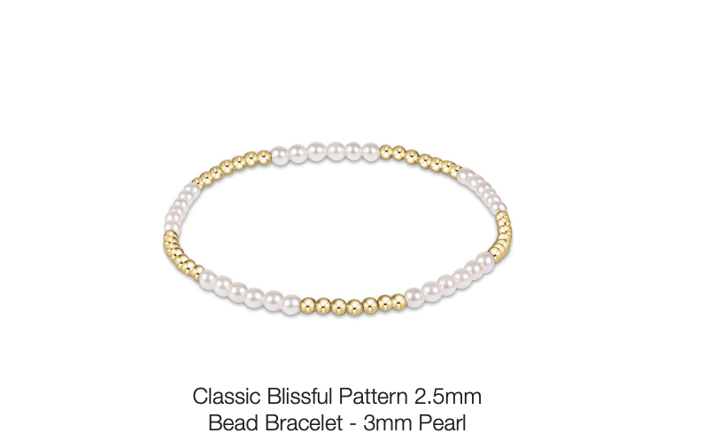 worthy Pattern 3mm Bead Bracelet - Pearl by enewton