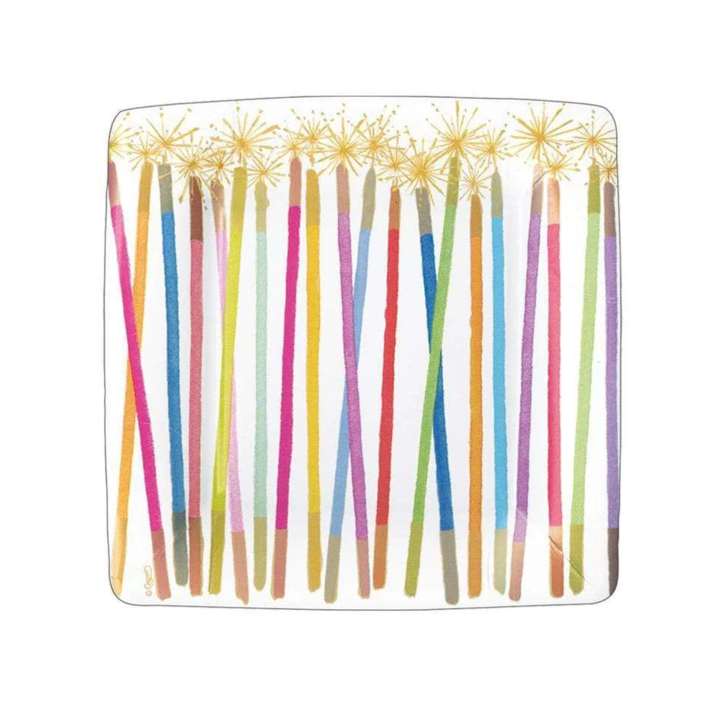 Party Candles Square Paper Salad & Dessert Plates - A. Dodson's