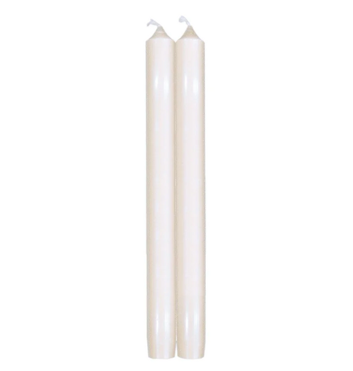 WHITE DUET CANDLE - CANDLE CROWN PAIRS 10 INCH