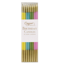 Birthday Slims Birthday Candles in Mixed Pastels