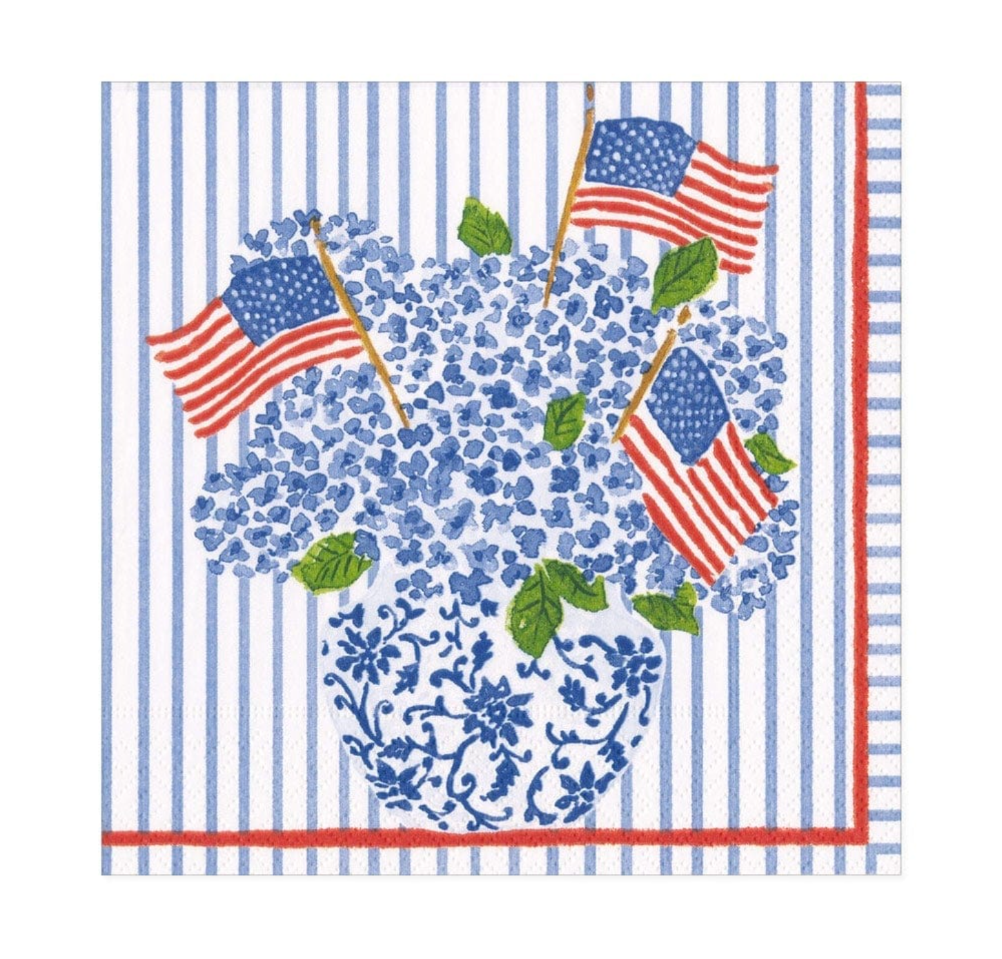 Flags and Hydrangeas Paper Luncheon Napkins - A. Dodson's