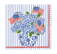 Flags and Hydrangeas Paper Luncheon Napkins