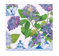 Hydrangeas and Porcelain Paper Luncheon Napkins
