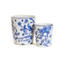 BLUE AND WHITE BLOSSOM BIRD HAND PAINTED PLANTER - 2 SIZES - A. Dodson's