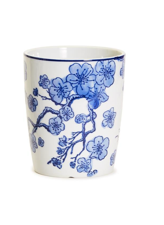 BLUE AND WHITE BLOSSOM BIRD HAND PAINTED PLANTER - 2 SIZES - A. Dodson's