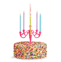 24 Pc Candelabra Cake Topper with 9 Multi-Color Candle
