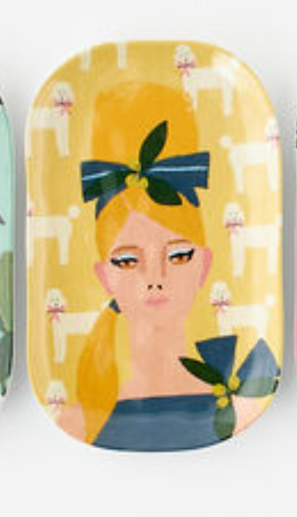 Women Trinket Trays, 'Handmade", 4 Asst, Melamine