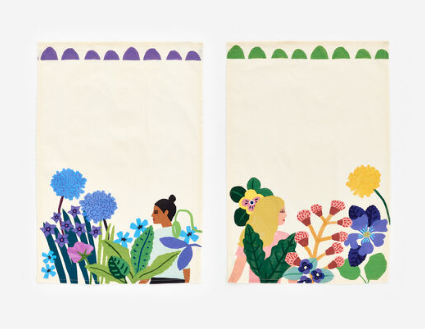 Woman Dish Towel, 2 Asst, Fabric, 18" x 28"
