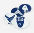 Heads or Tails Fish "Paper" Plate, Melamine, 9"