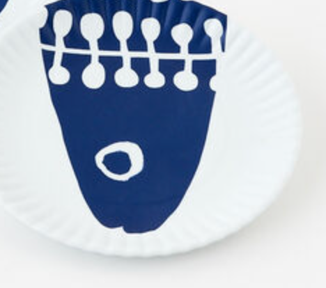 Heads or Tails Fish "Paper" Plate, Melamine, 9"