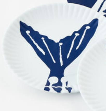 Heads or Tails Fish "Paper" Plate, Melamine, 9"