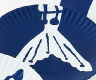 Heads or Tails Fish "Paper" Plate, Melamine, 9"