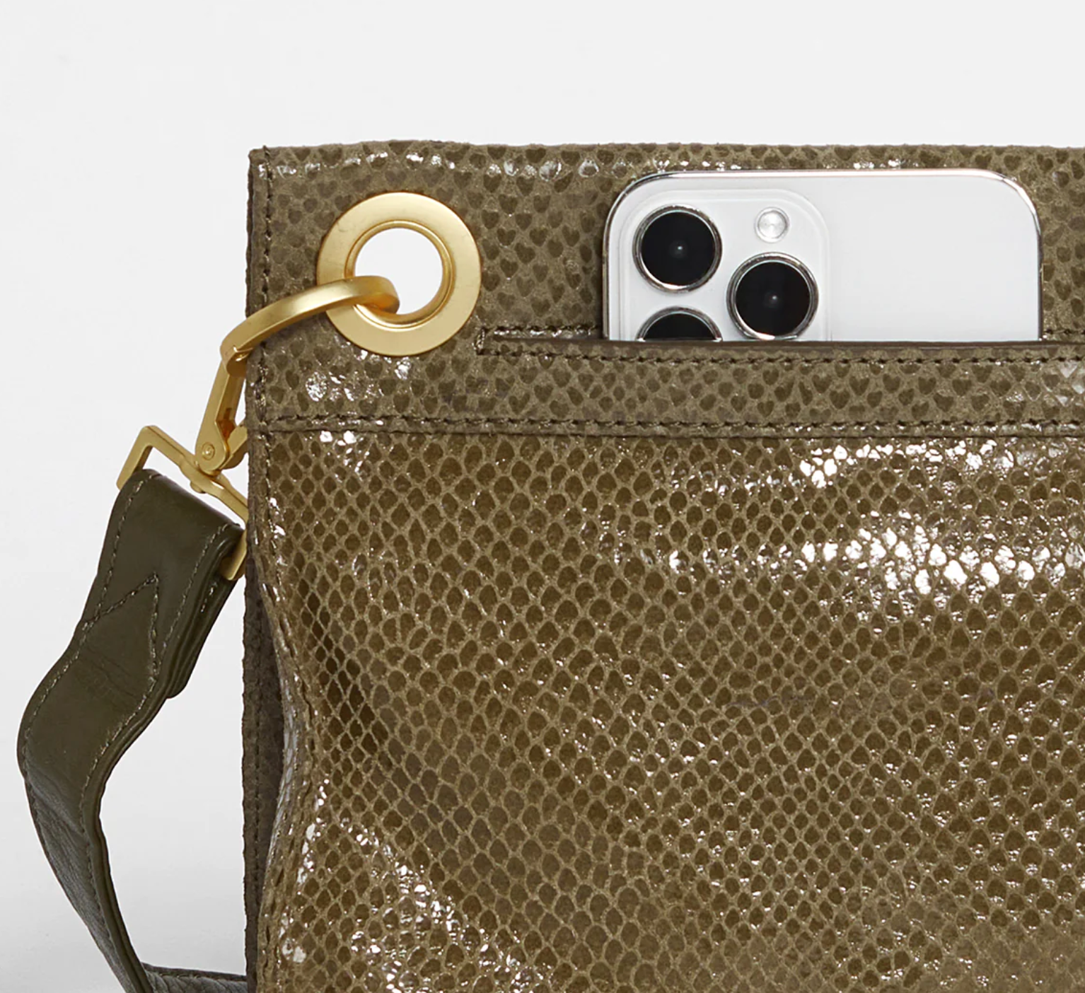 Hammitt Tony SML Crossbody in Bistro Green Snake - A. Dodson's
