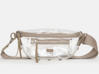 Hammitt Charles Medium Leather Belt Bag in Clear Pewter