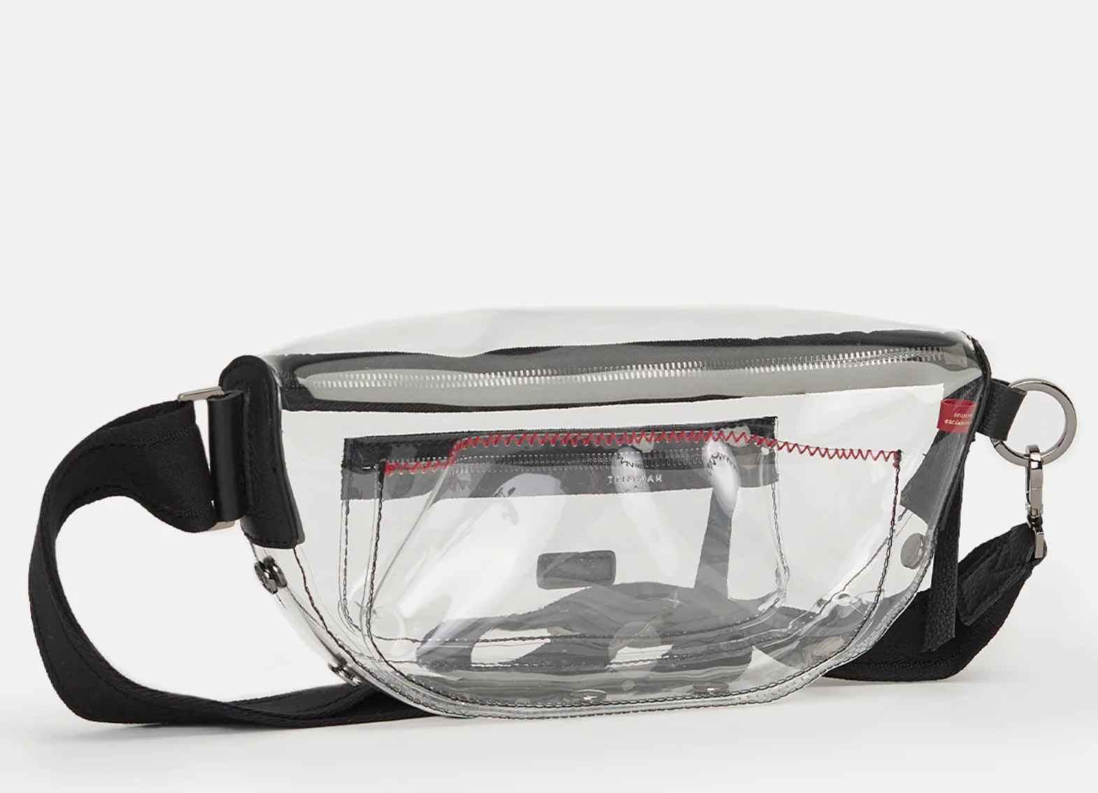Hammitt Charles Medium Leather Belt Bag in Clear Black with Gunmetal - A. Dodson's