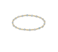 Gemstone Gold Sincerity Pattern 3mm Bead Bracelet - Aquamarine by enewton