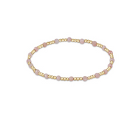 Gemstone Gold Sincerity Pattern 3mm Bead Bracelet - Pink Opal by enewton