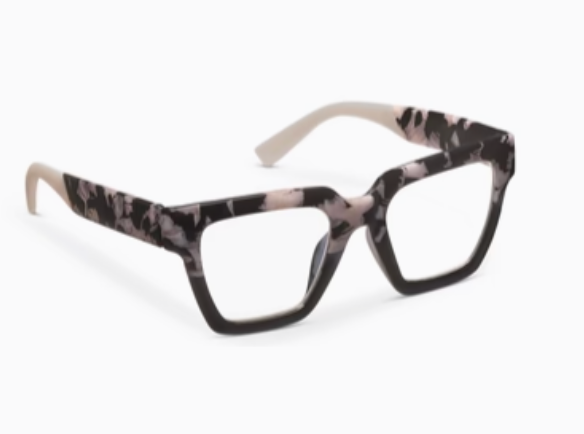 PEEPERS TAKE A BOW BLUE LIGHT READERS - BLACK MARBLE