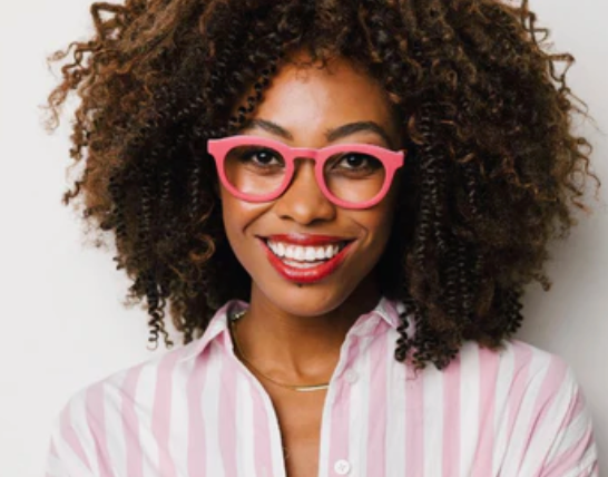 PEEPERS SAFFRON BLUE LIGHT READERS - STRAWBERRY/PINK BOTANICO