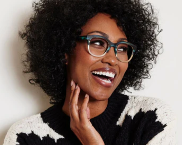 PEEPERS GEORGIA BLUE LIGHT READERS - TEAL HORN/GOLD