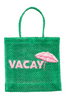 Green Woven Word Tote By Mud Pie