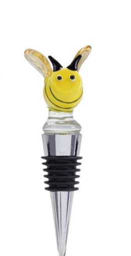 Zinc Alloy Bottle Stopper with Hand-Blown Glass Figure, 8 Styles