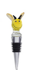 Zinc Alloy Bottle Stopper with Hand-Blown Glass Figure, 8 Styles