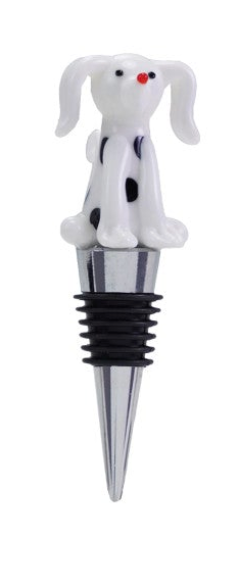 Zinc Alloy Bottle Stopper with Hand-Blown Glass Figure, 8 Styles