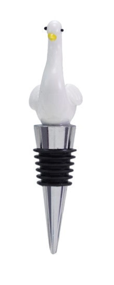 Zinc Alloy Bottle Stopper with Hand-Blown Glass Figure, 8 Styles