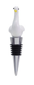 Zinc Alloy Bottle Stopper with Hand-Blown Glass Figure, 8 Styles