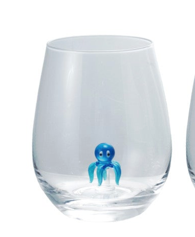18 oz. Stemless Wine Glass with Hand-Blown Figure Inside, 8 Styles