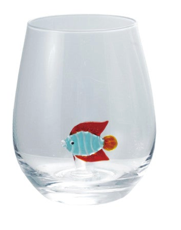 18 oz. Stemless Wine Glass with Hand-Blown Figure Inside, 8 Styles