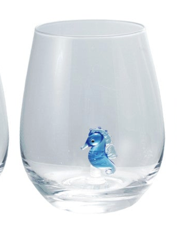 18 oz. Stemless Wine Glass with Hand-Blown Figure Inside, 8 Styles