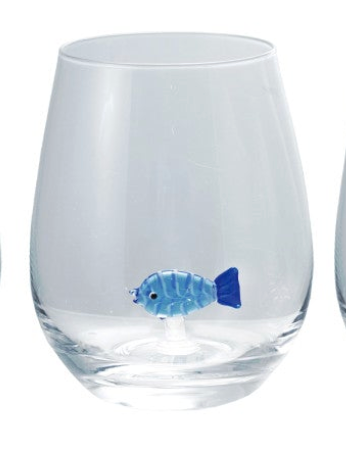 18 oz. Stemless Wine Glass with Hand-Blown Figure Inside, 8 Styles