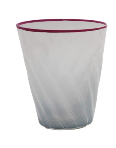 8 oz. Twisted Drinking Glass with Colored Rim, 4 Ombre Colors