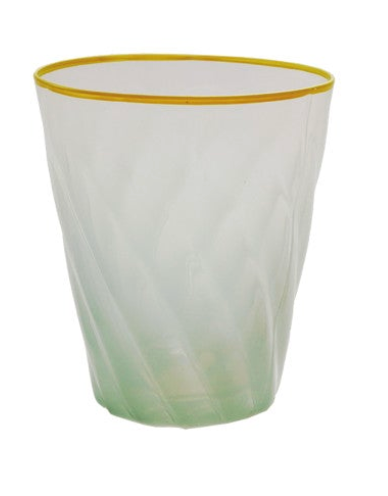8 oz. Twisted Drinking Glass with Colored Rim, 4 Ombre Colors