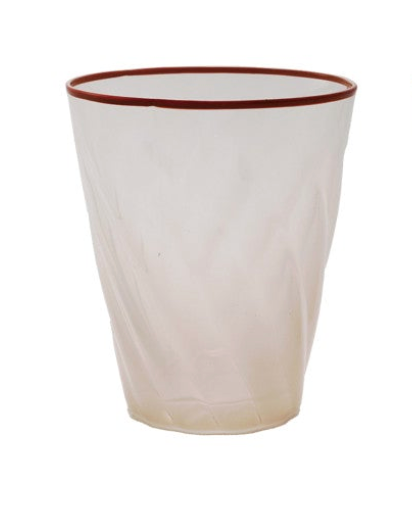 8 oz. Twisted Drinking Glass with Colored Rim, 4 Ombre Colors