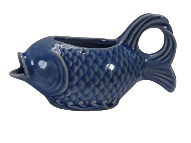 2 oz. Stoneware Fish Shaped Creamer, 4 Colors