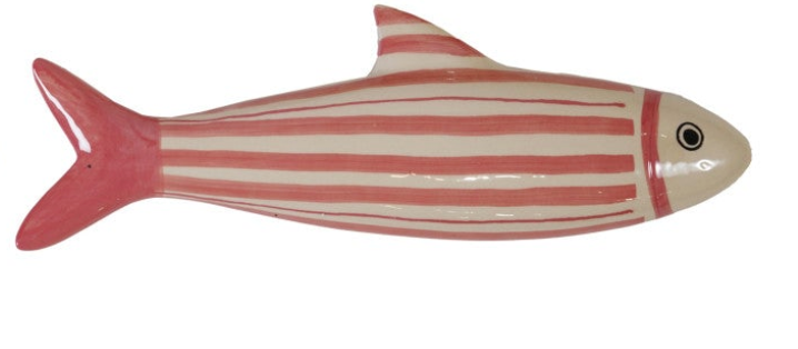 Hand-Painted Stoneware Fish Wall Décor, 4 Styles