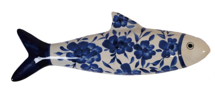 Hand-Painted Stoneware Fish Wall Décor, 4 Styles