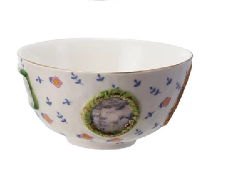 Embossed Hand-Painted Bowl with Gold Electroplating, 4 Styles