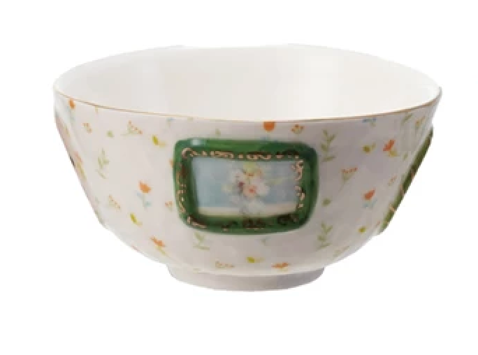 Embossed Hand-Painted Bowl with Gold Electroplating, 4 Styles