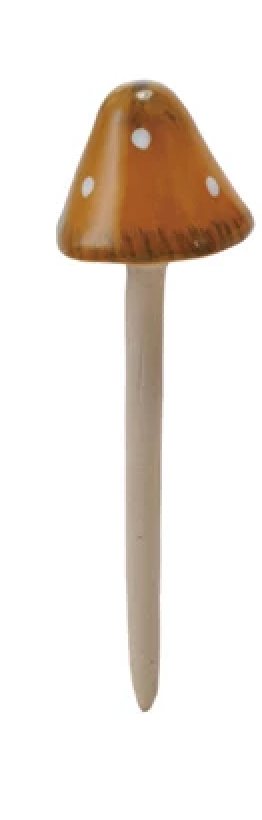 Stoneware Mushroom Plant Stake, 6 Styles (Each Will Vary)