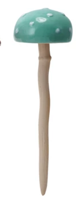 Stoneware Mushroom Plant Stake, 6 Styles (Each Will Vary)