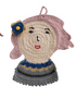 Cotton Crocheted Girl Shaped Pot Holder with Flower, 2 Styles