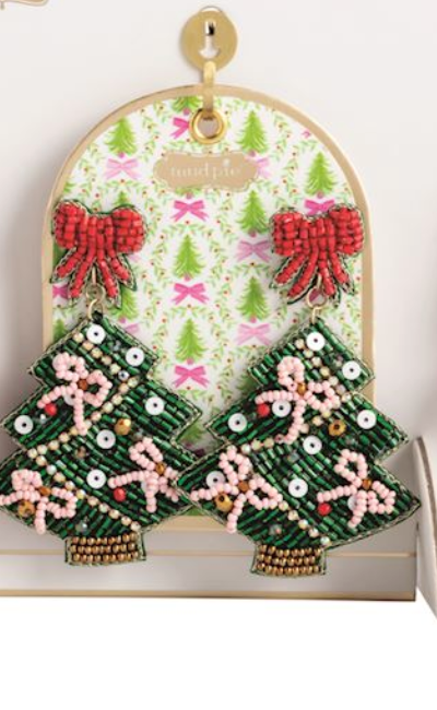 HOLIDAY BEADED EARRINGS BY MUD PIE
